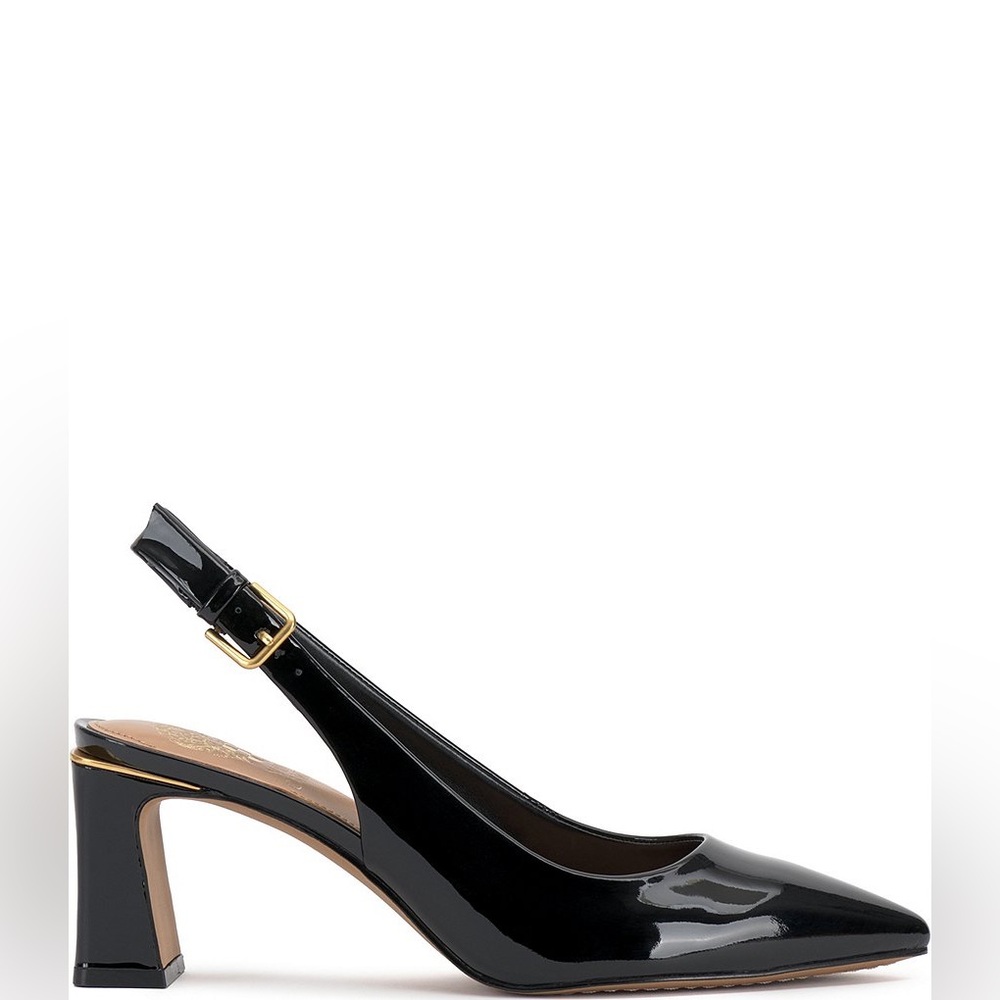 Vince Camuto Hamden Black Patent Leather Slingback Heels